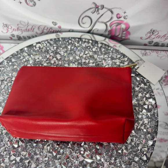 Sephora bag makeup cosmetic case bag red black gold zipper brand new - Picture 3 of 15